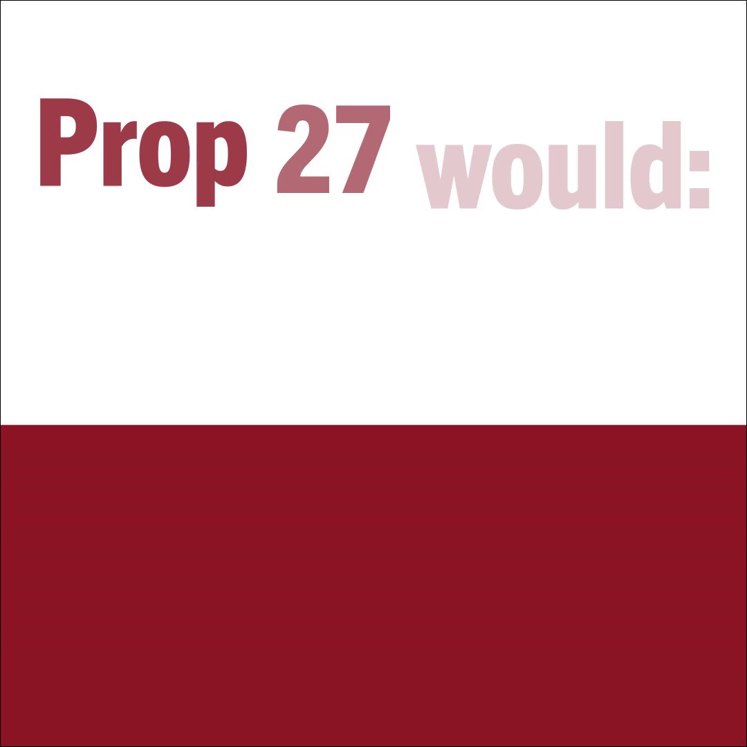 No on Prop 27 (NoOnProp27) / Twitter