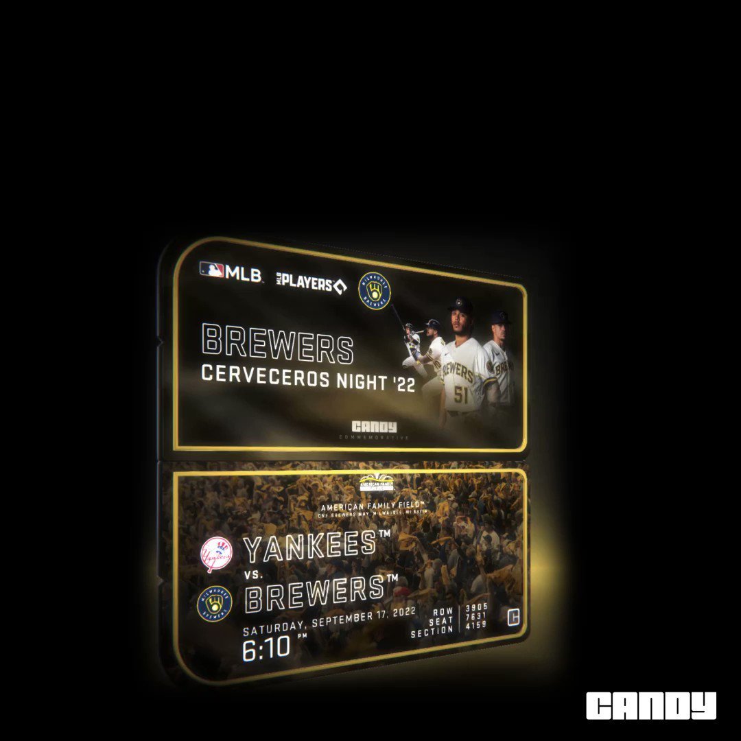 Milwaukee Brewers on X: Get a 𝗙𝗥𝗘𝗘 Cerveceros Community Night Digital  Collectible from @CandyDigital for fans who attend Saturday's game!  #ThisIsMyCrew Scan your ticket in the @MLB Ballpark app to be eligible