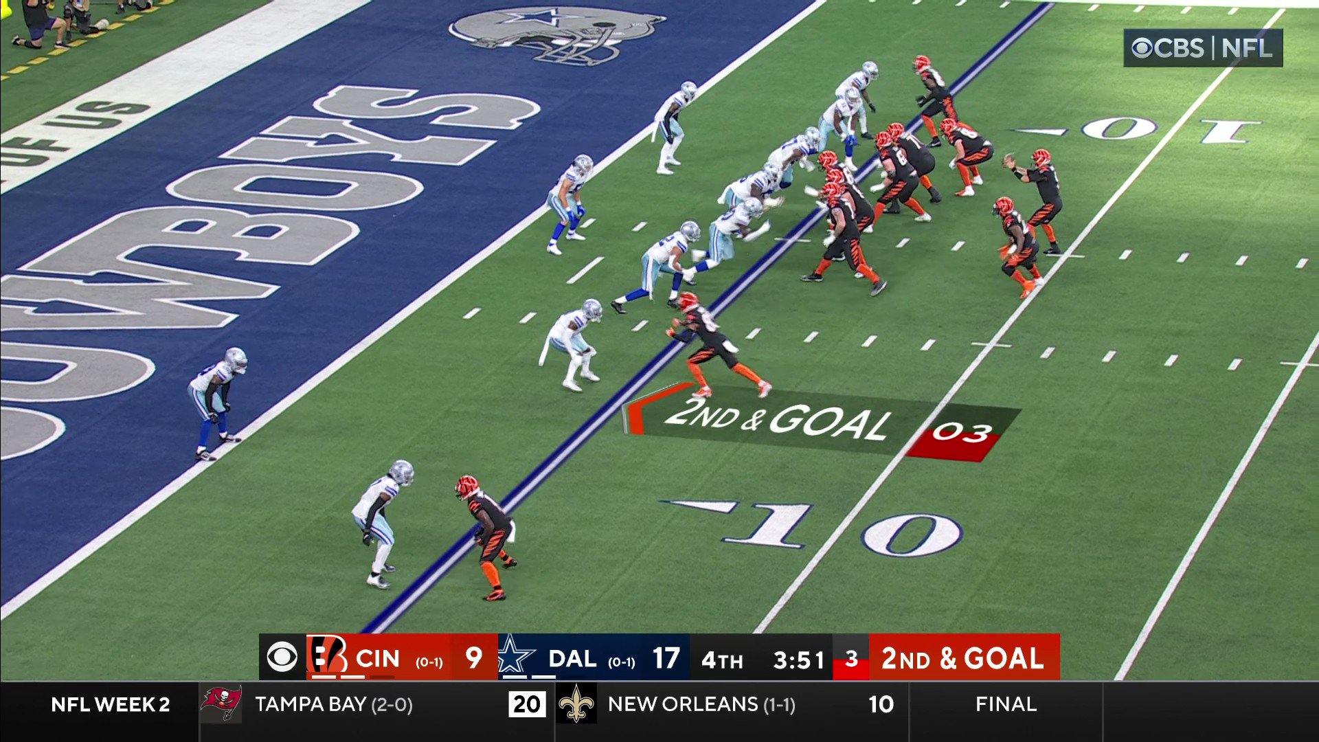 NFL on Twitter "Burrow to Higgins! It's a TIE GAME after the 2point conversion. 📺 CINvsDAL