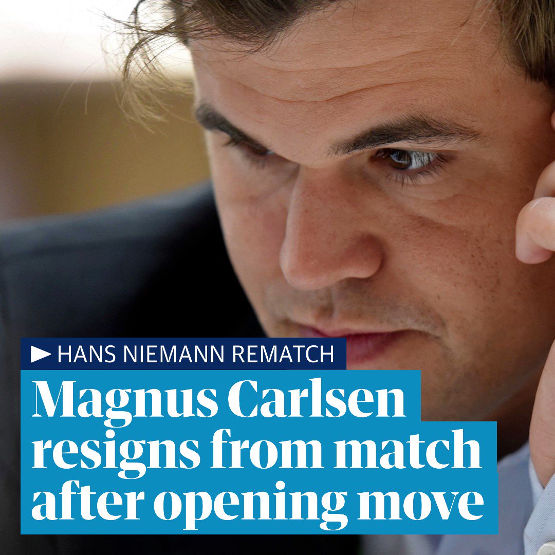 Chess: Carlsen resigns after one move in Niemann rematch