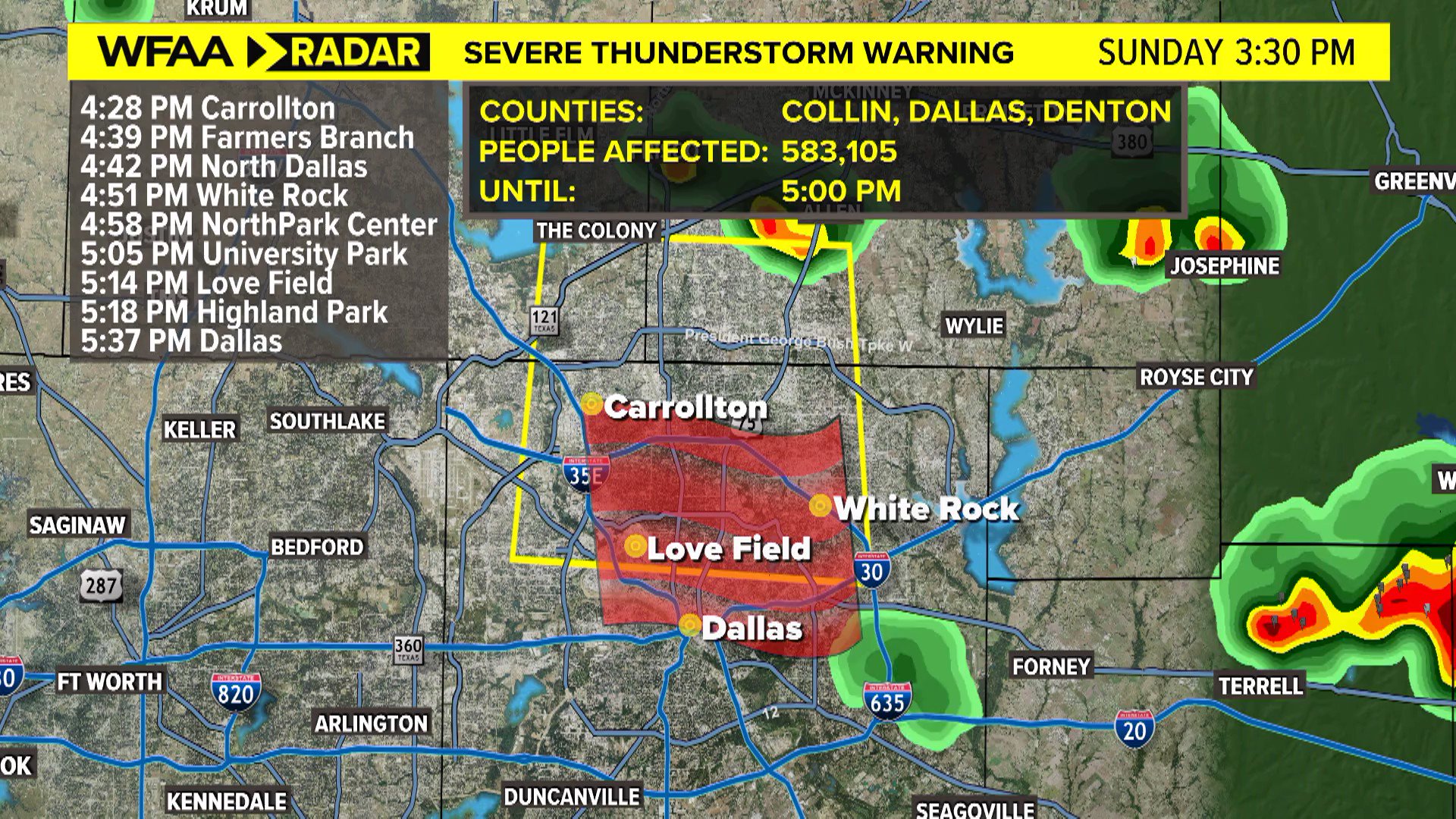 Pete Delkus on Twitter "A Severe Thunderstorm Warning has been issued