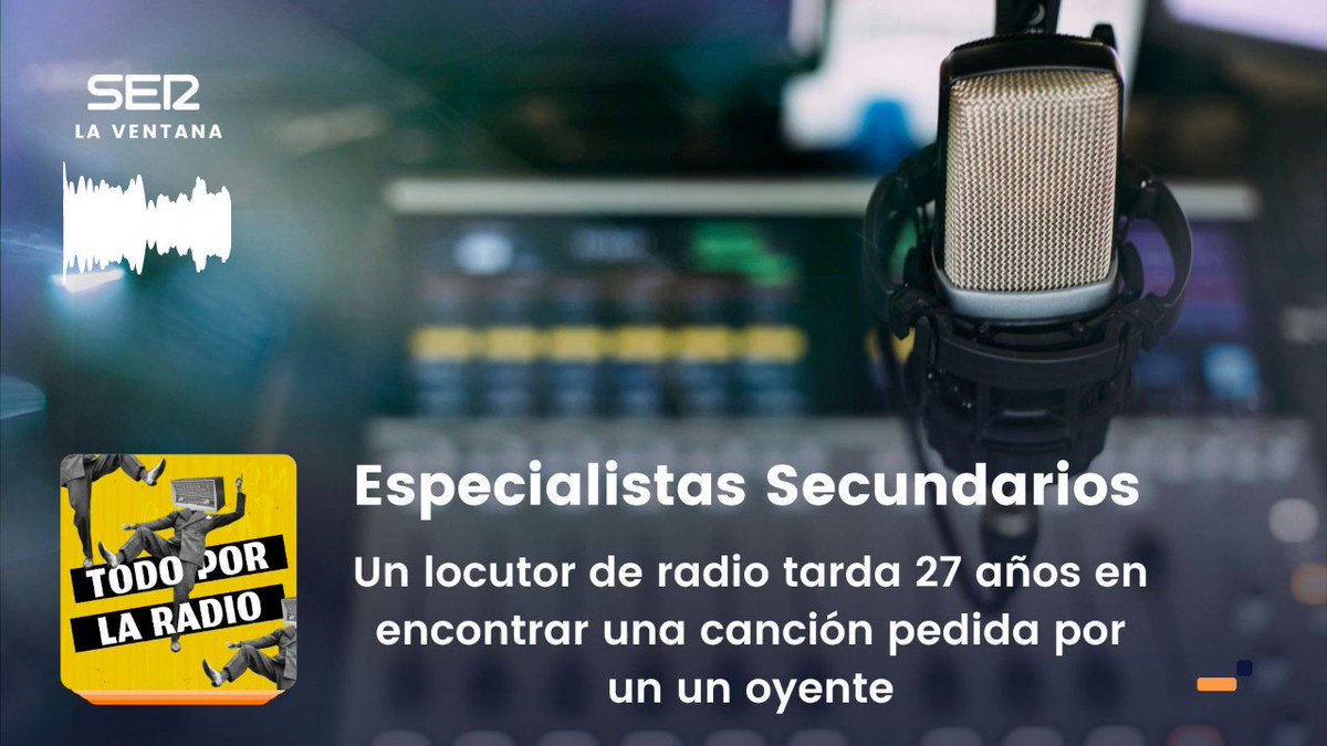 Derecho En contra Actuación La Ventana on Twitter: "🎙Un locutor de radio tarda 27 años en encontrar una canción pedida por un un oyente Borja Pérez se jubila, pero antes quiere quitarse una espina que tiene Derecho En contra Actuación La Ventana on Twitter: "🎙Un locutor de radio tarda 27 años en encontrar una canción pedida por un un oyente Borja Pérez se jubila, pero antes quiere quitarse una espina que tiene
