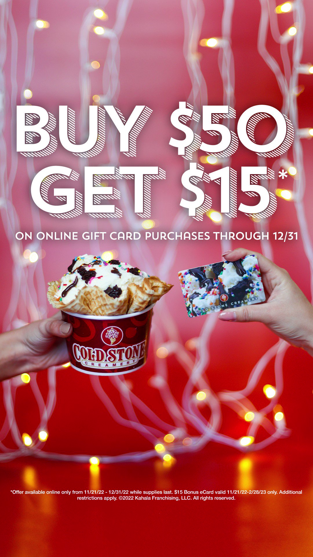 Cold stone gift card deals