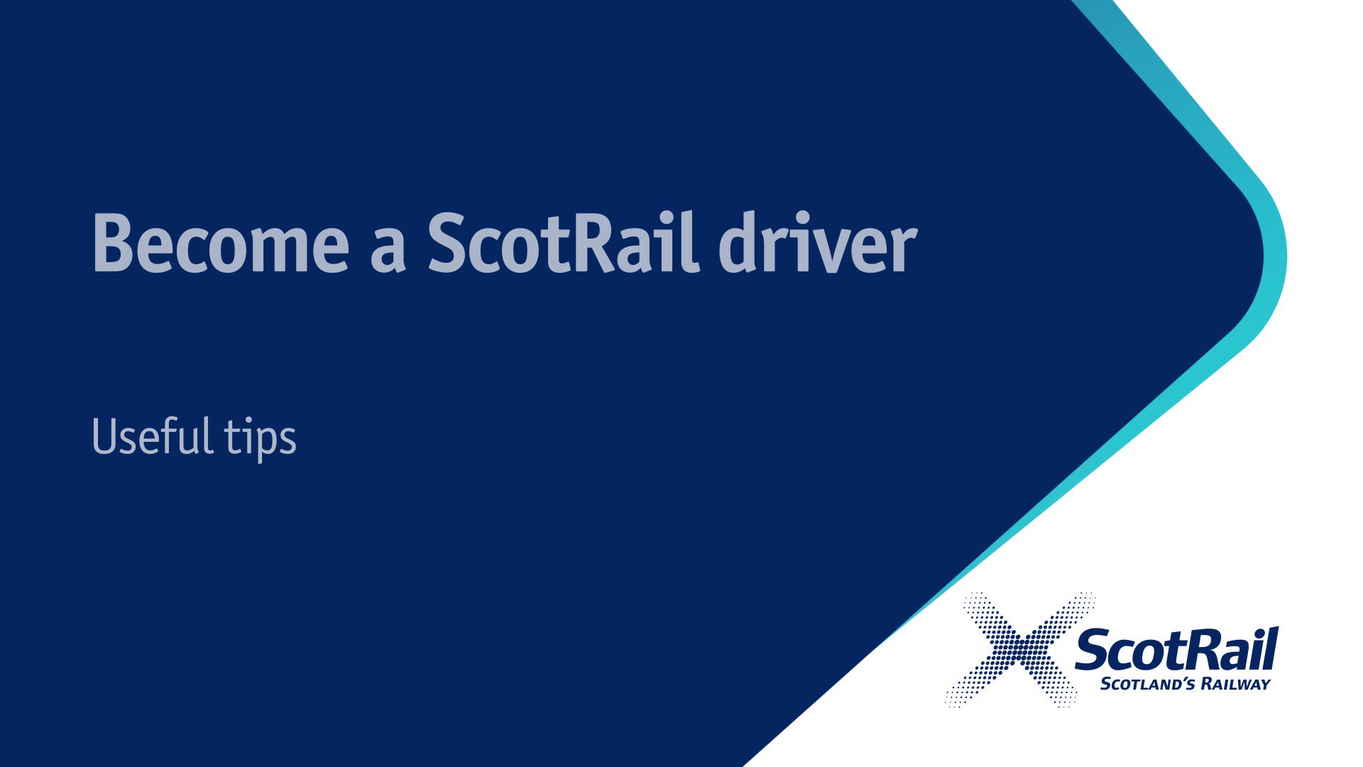 ScotRail on Twitter "Applications for our trainee train driver