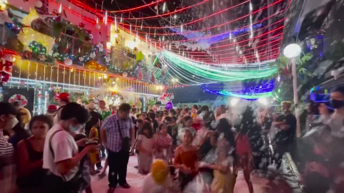 This street in Manila, Philippines, has been transformed into a Christmas wonderland, attracting 