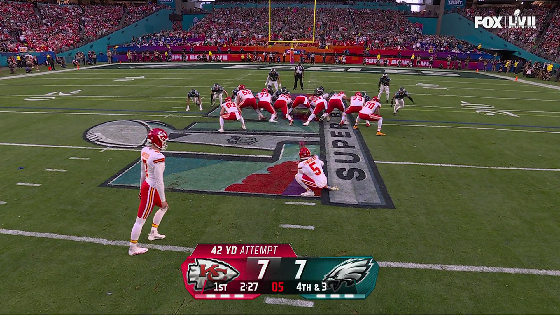 NFL on Twitter "The kick is no good, still a tie game. 📺 SBLVII on