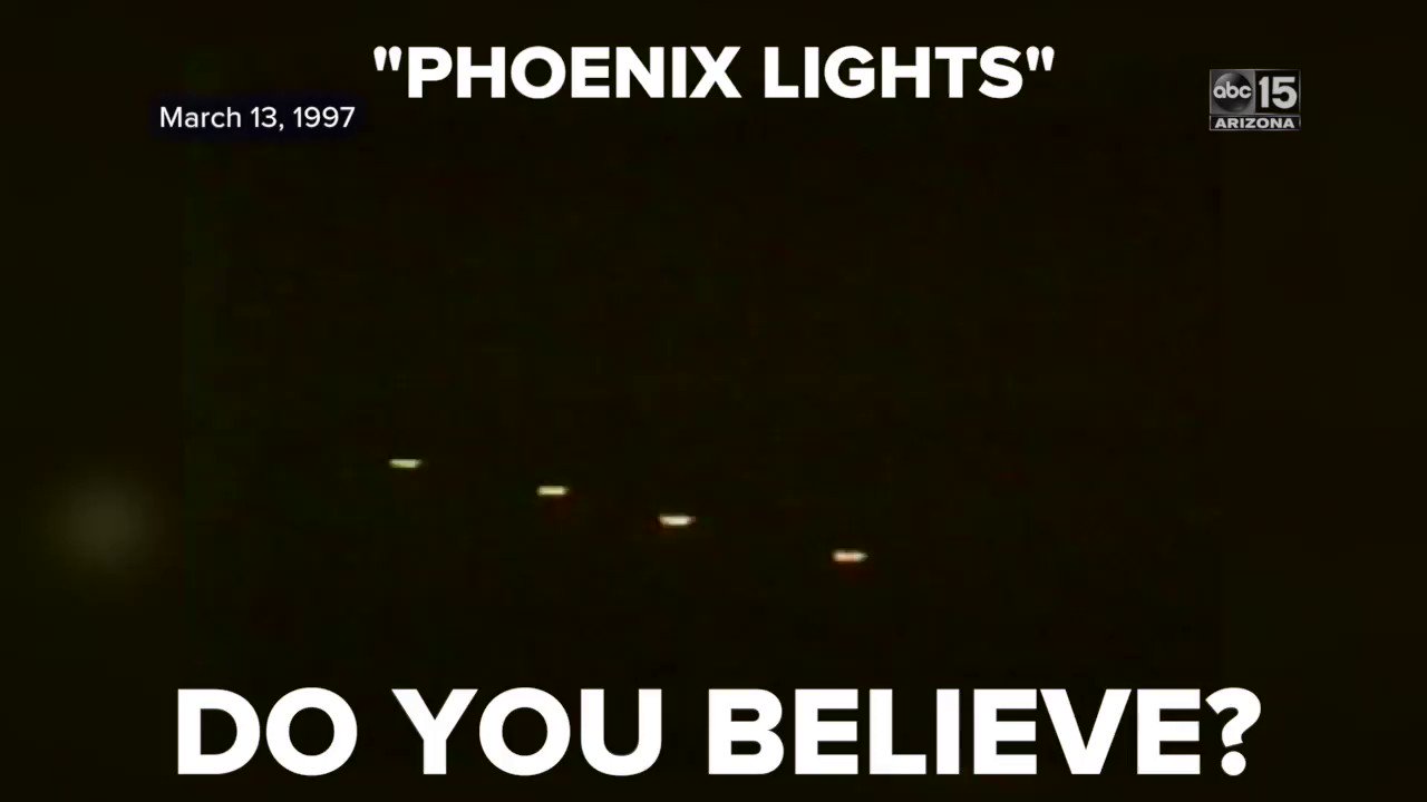ABC15 on "During night of March 13, 1997, the "Phoenix Lights" were seen across Valley skies. Many believe this could have been extraterrestrial life. 👽 What do you think? #