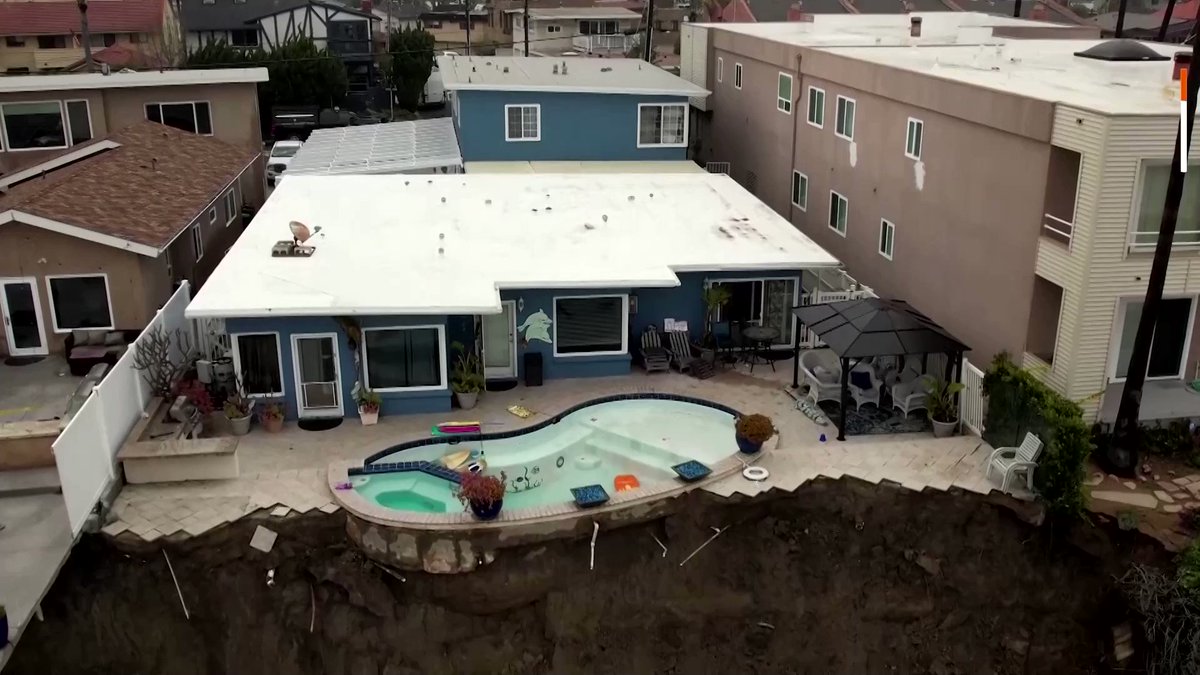 Reuters on Twitter "Drone videos show a swimming pool dangling off a