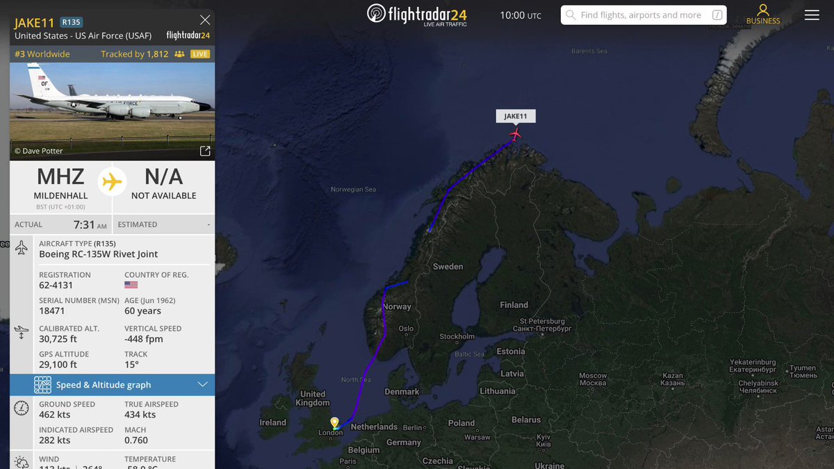 Thenewarea51 on Twitter "JAKE11 (Boeing RC135W Rivet Joint) advising POLARIS CONTROL