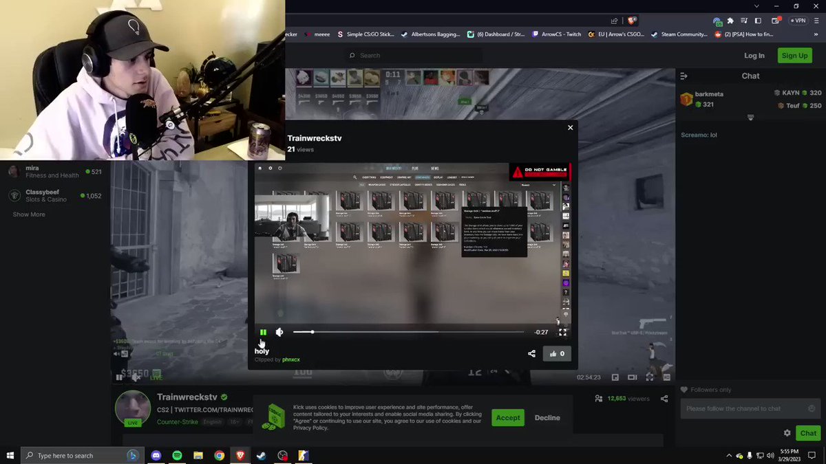 Dexerto on twitter trainwreck s secret cs go inventory is worth