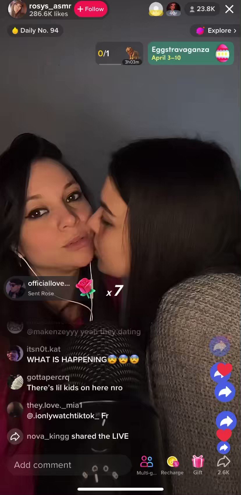 mom daughter tongue kiss  / X