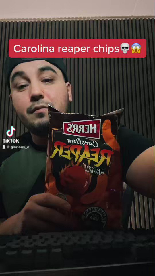 Glorious_E on Twitter "Trying Carolina Reaper chips for the first time 😱"