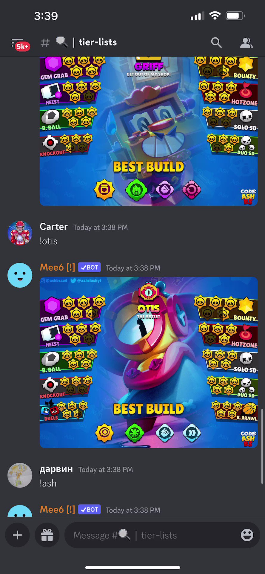 Code: AshBS on X: Updated brawler tier lists on my Discord server
