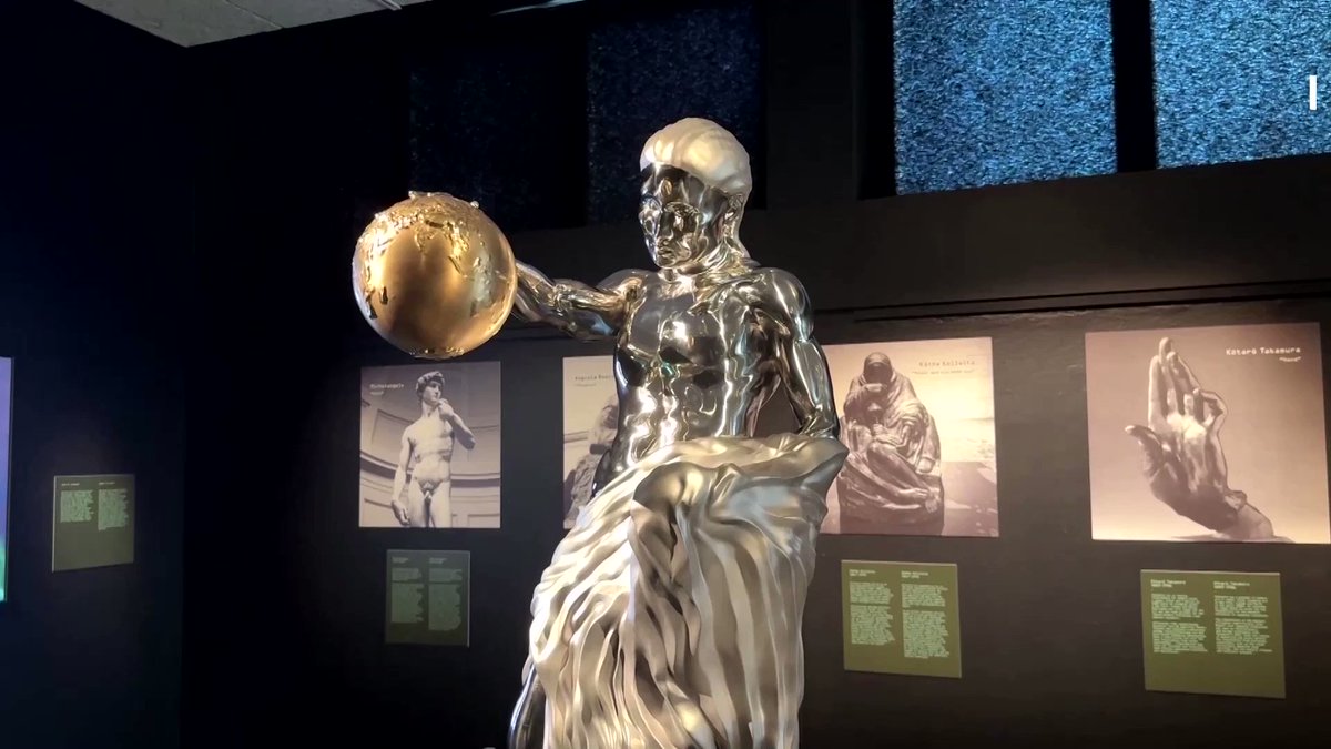Reuters on Twitter: "'The Impossible Statue' is a stainless-steel sculpture  made by using latest AI technology. Inspired by artists like Michelangelo, the  statue has attributes of 5 different sculptures. It is now