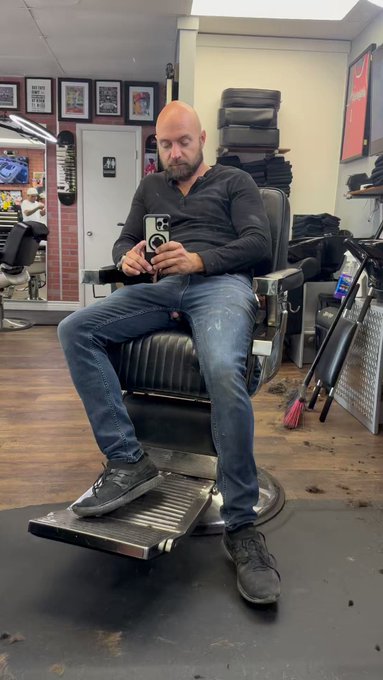 Didn’t realize I had a hole in my pants until I sat down to get my beard trimmed up and noticed the tip