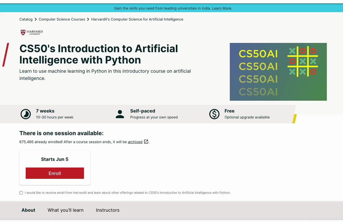 Hasan toor on twitter 1 harvard s cs50 introduction to artificial