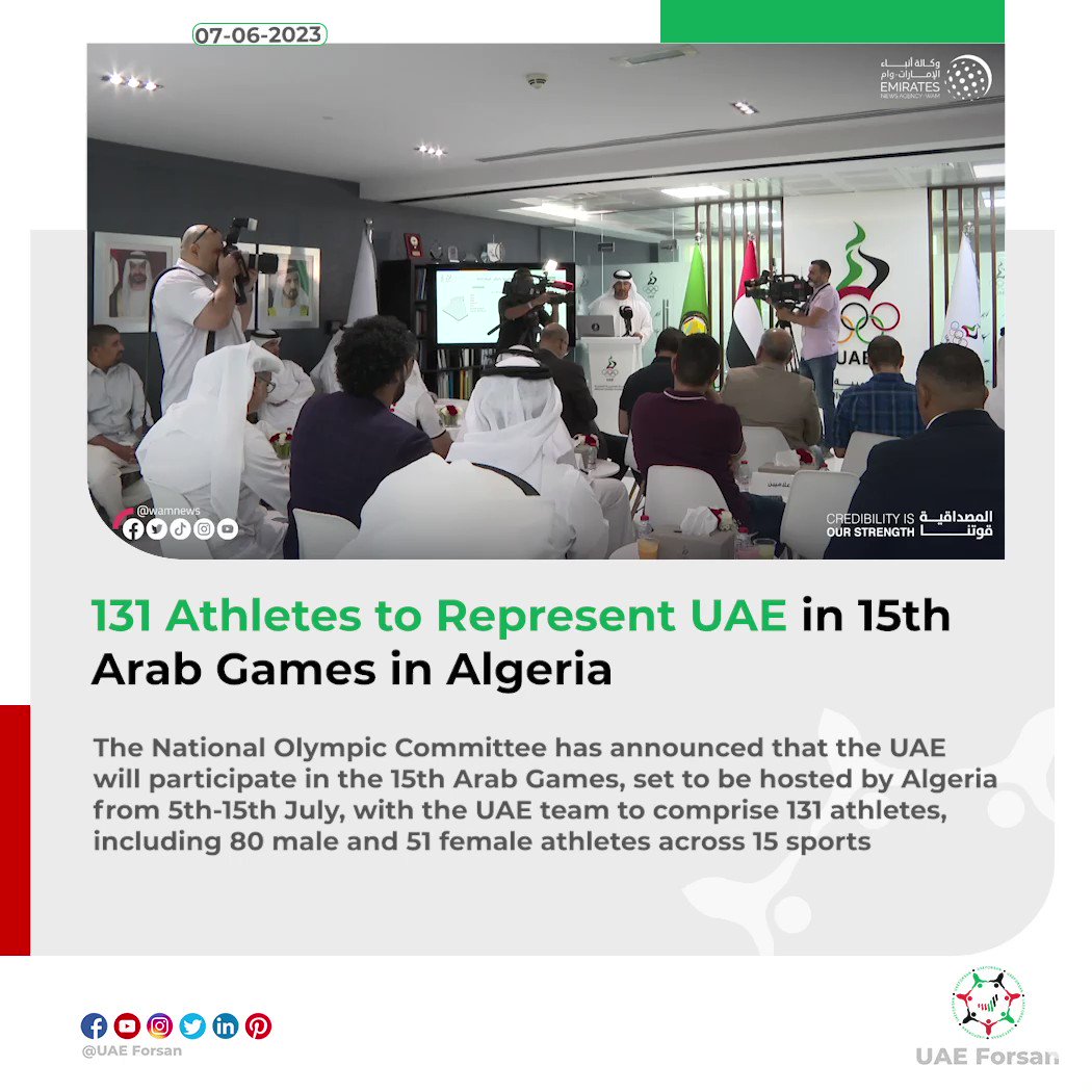 UAE Forsan on Twitter "131 Athletes to Represent UAE in 15th Arab