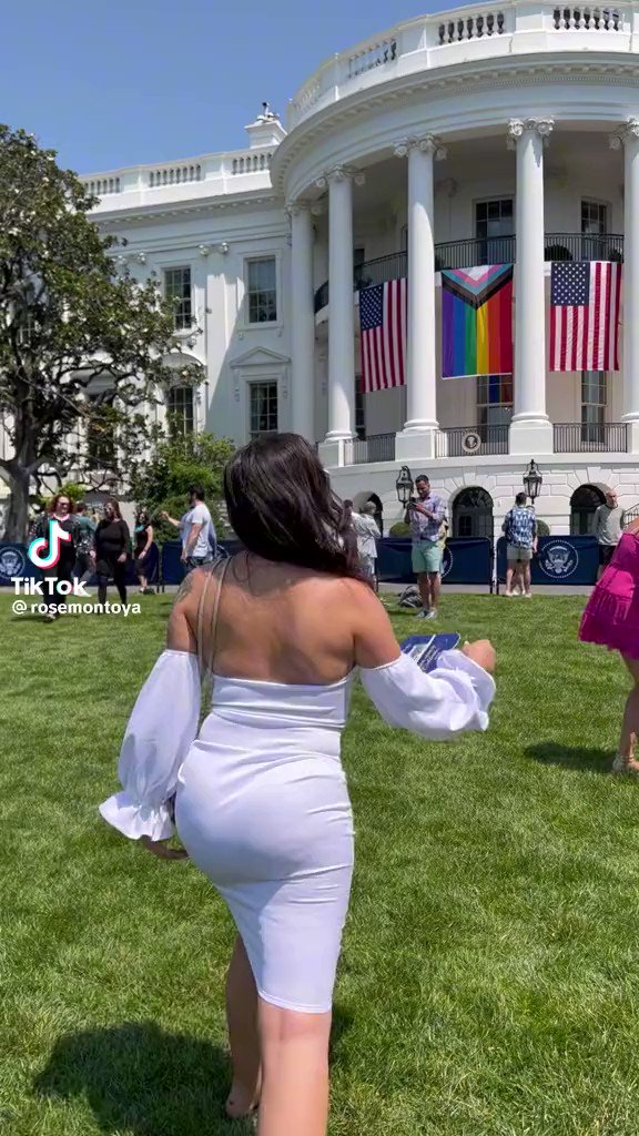 Oli London on X: Full video of Trans TikToker Rose Montoya removing their  dress and exposing their breasts in front of the White House. The Pride  event was organized by Jill and