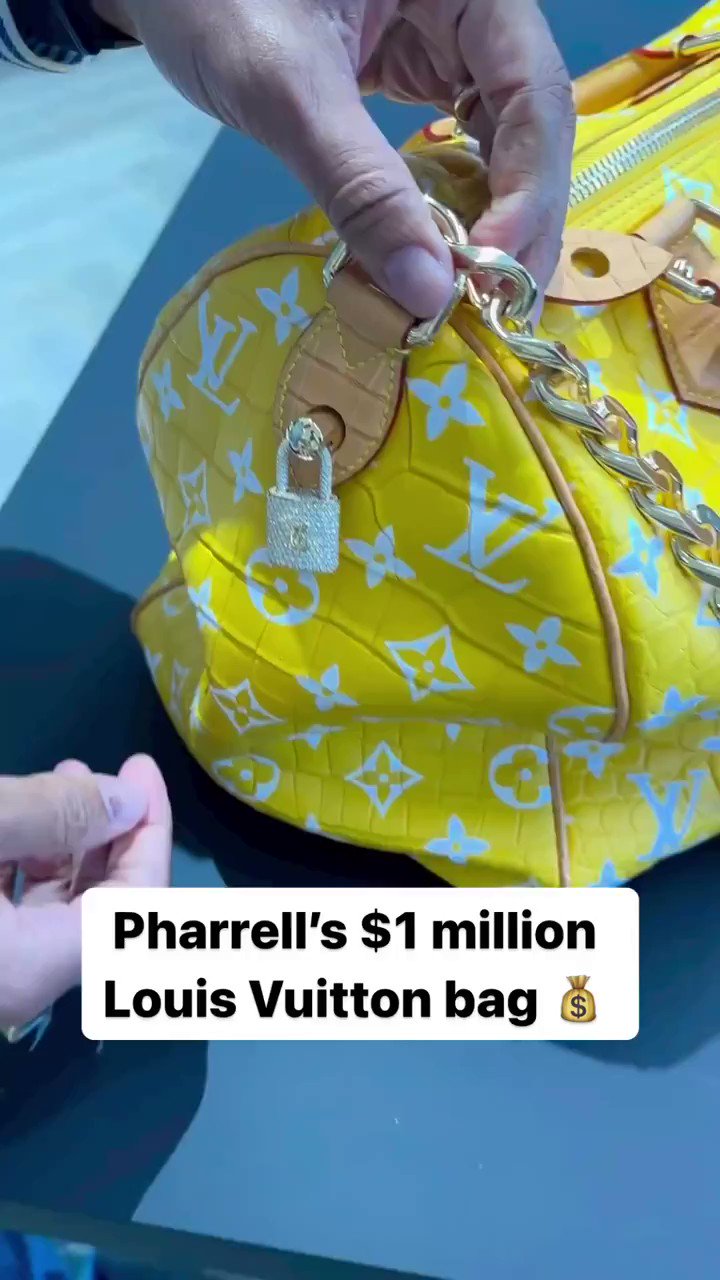 Daily Loud on X: Pharrell shows off $1,000,000 Louis Vuitton bag   / X