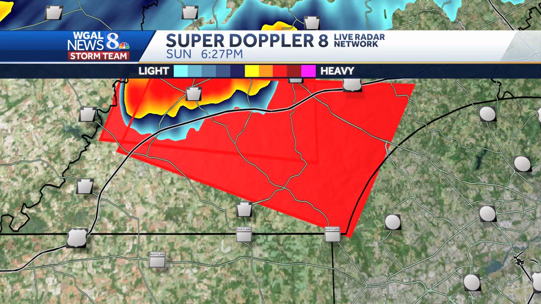 WGAL on Twitter "A Tornado Warning has been issued for highlighted