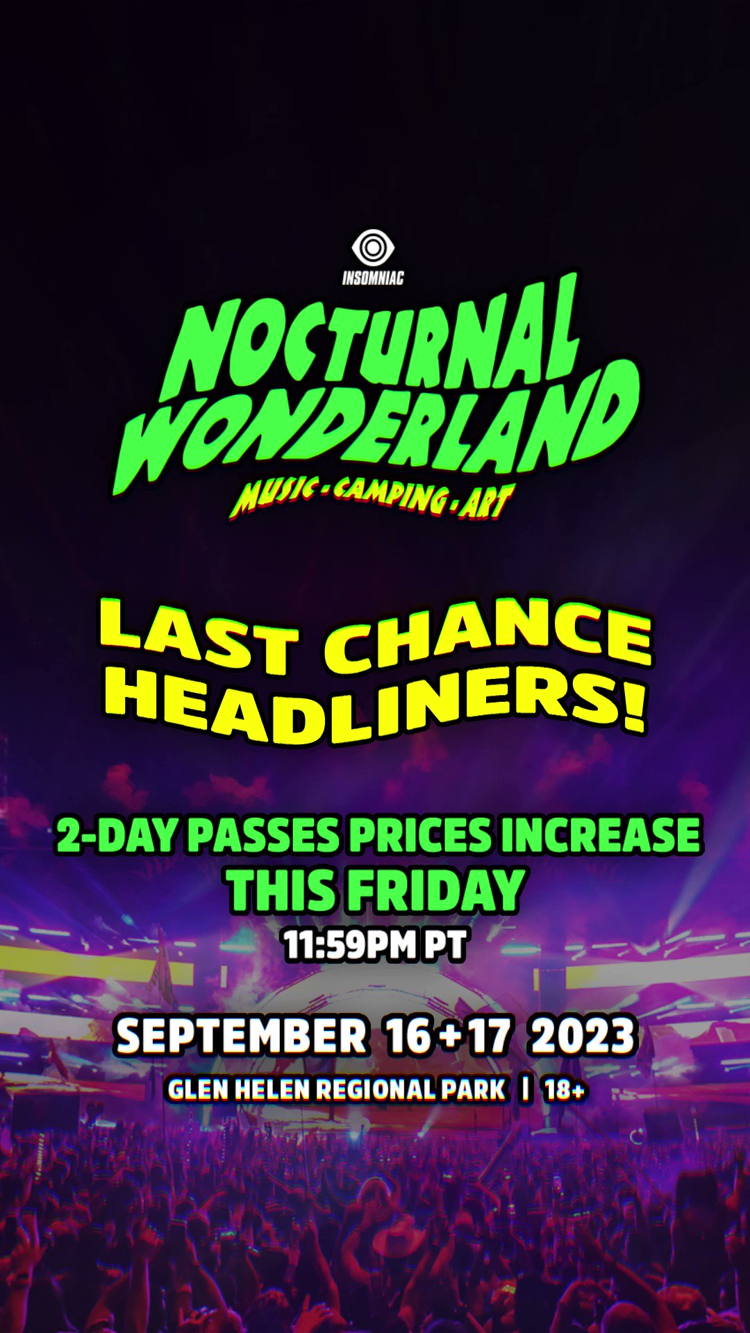 Nocturnal Wonderland, September 16+17, 2023