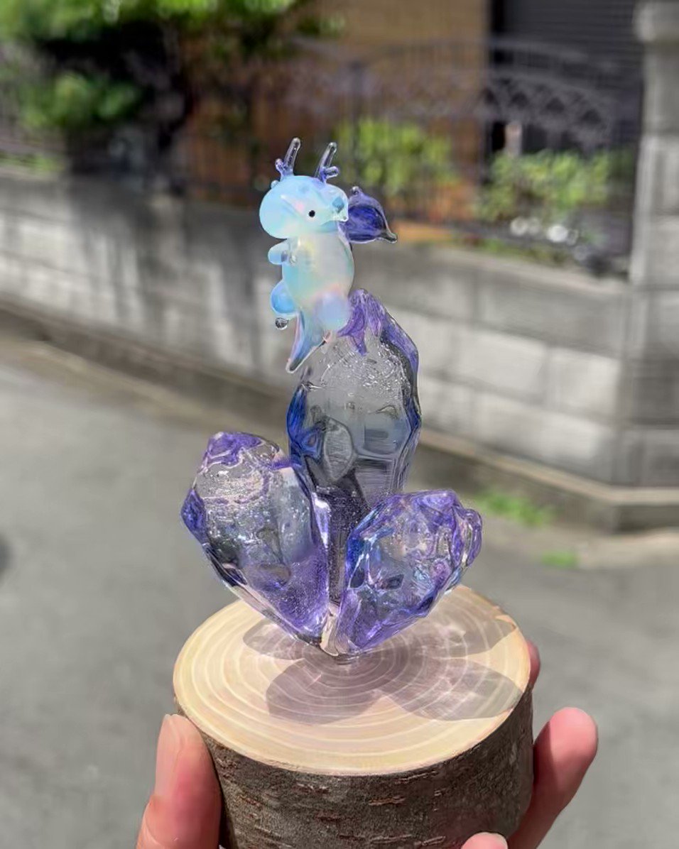 glass工房ココロイロ プチドラゴンの置物 デブゴン