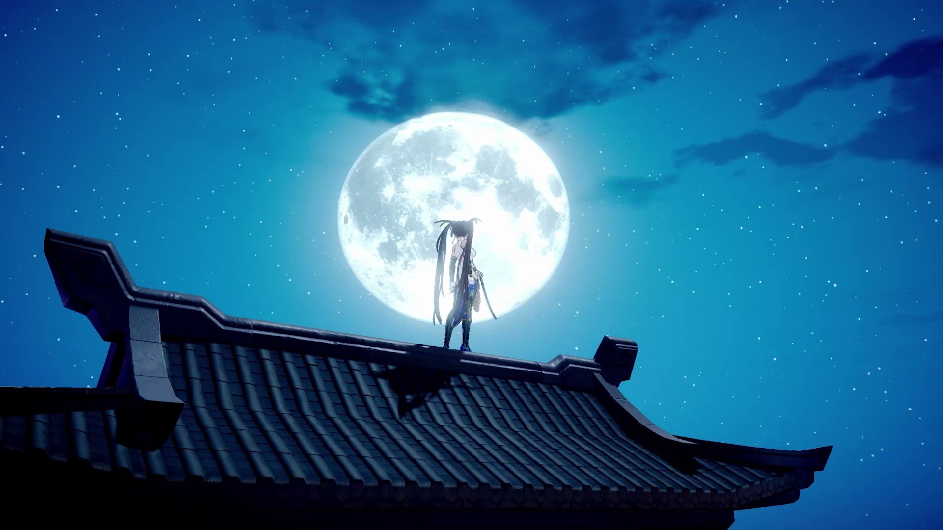 Honkai: anime characters on Star Rail full moon 4K wallpaper download