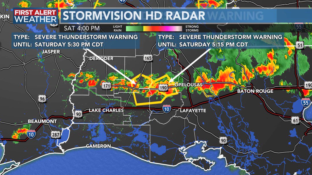 There are showers moving across SWLA now, here's the latest radar view.  Remember you can check the radar anytime using our First Alert Weather app which is available here: https://t.co/YWzfif6kfI https://t.co/K01xSEyrcR