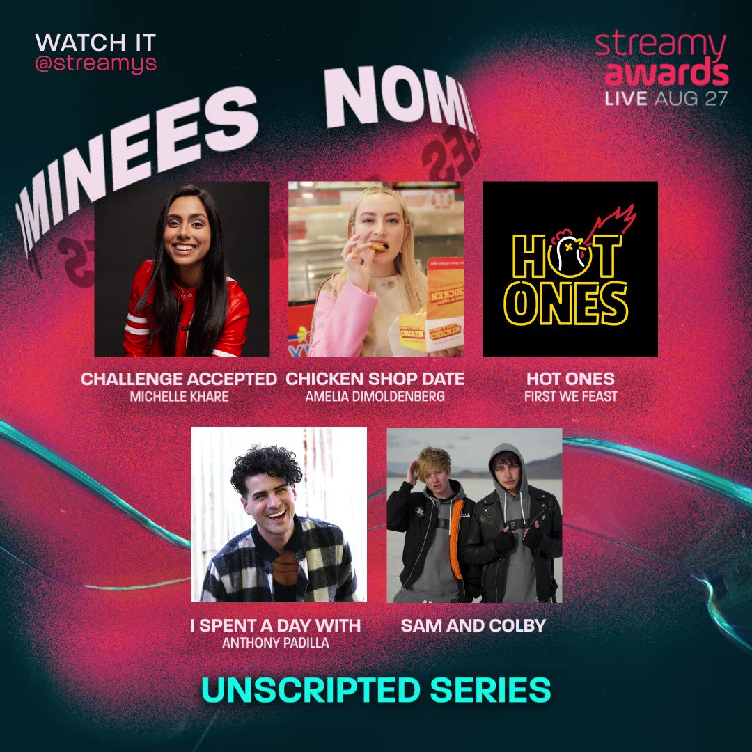 Streamy Awards on Twitter "Unscripted Series Nominees ♦️ Challenge