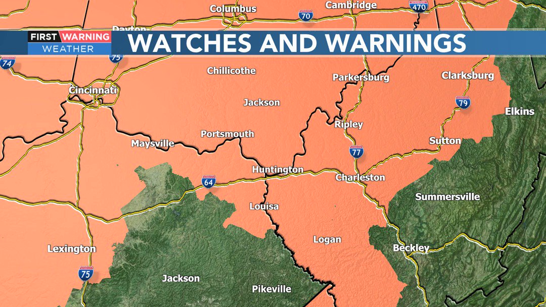The National Weather Service has issued a Heat Advisory for Cabell, Lawrence, Putnam, Boyd, Greenup, Meigs, Carter, Wayne, Gallia, Jackson, Lawrence, Mason, Lincoln, Vinton until 7/27 7:00PM #wvwx #ohwx #kywx https://t.co/LMjCfsP9Gb