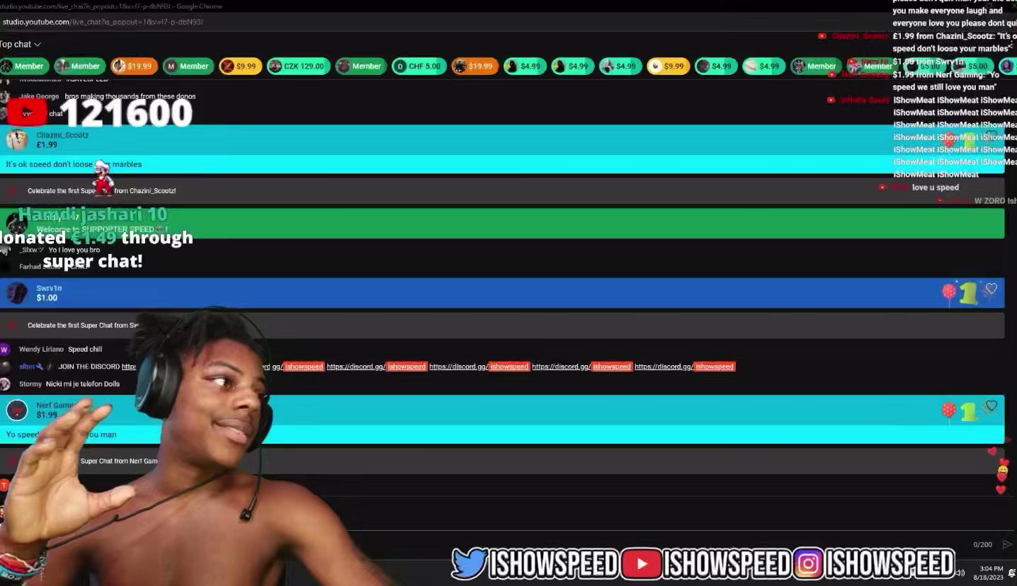 Dexerto on X: IShowSpeed accidentally flashed his viewers during