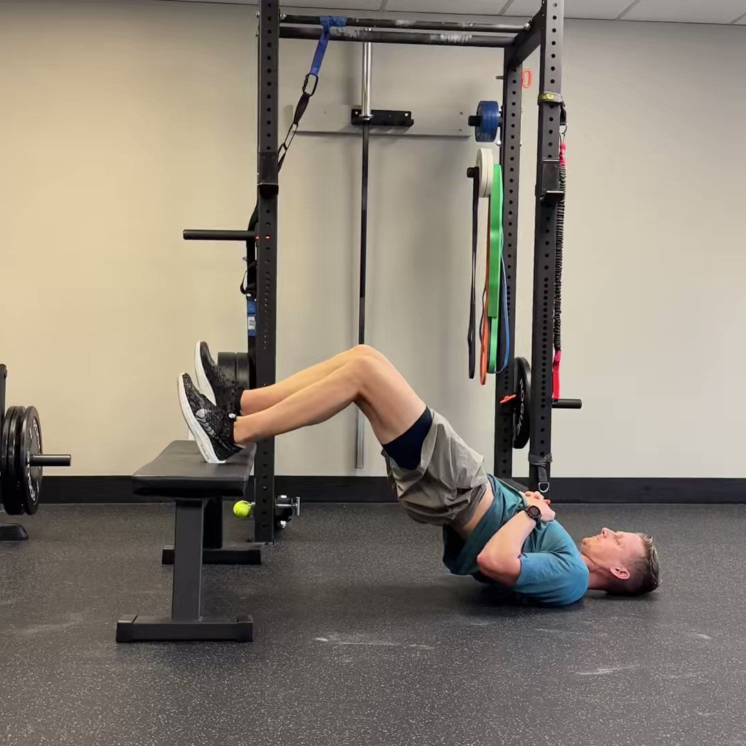 Hamstring bridge on bench sales