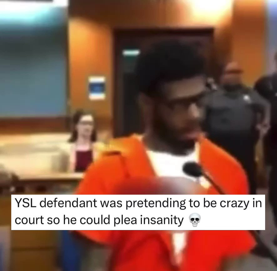 Fans believe the YSL defendant is pretending to be crazy so he can plead  insanity 👀 Follow us @Records for more!!