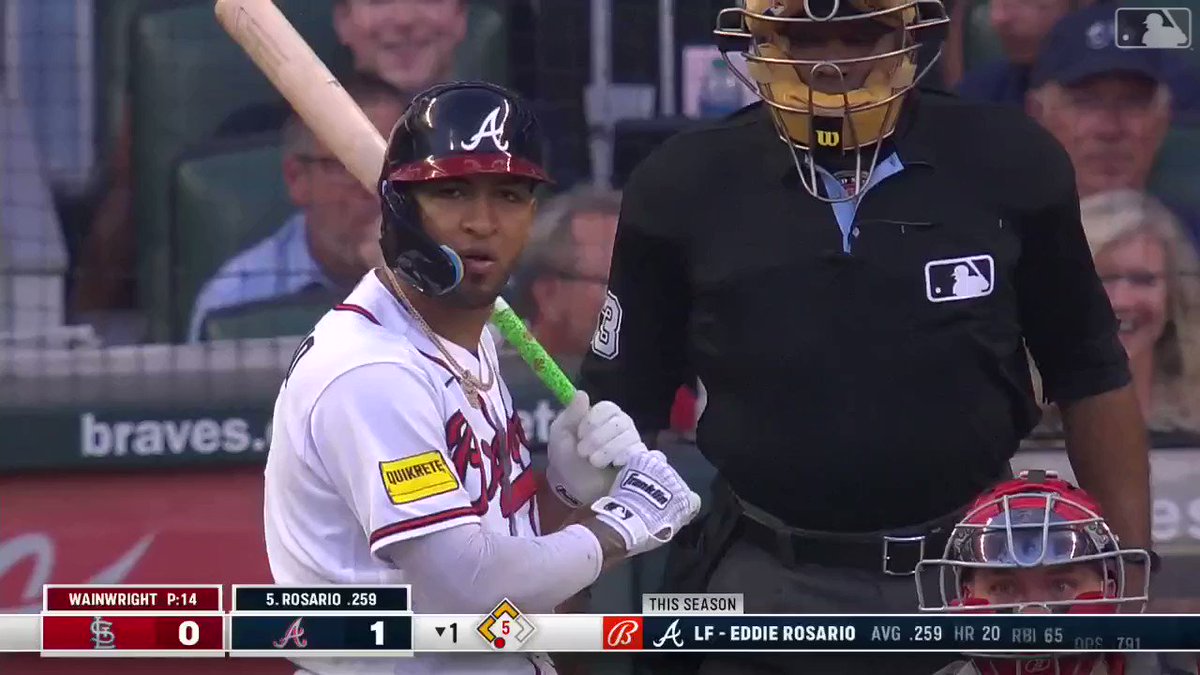 Atlanta Braves on X: This Eddie Rosario 2-run RBI has broken the franchise  record for total runs scored in the first inning in a season! #ForTheA   / X