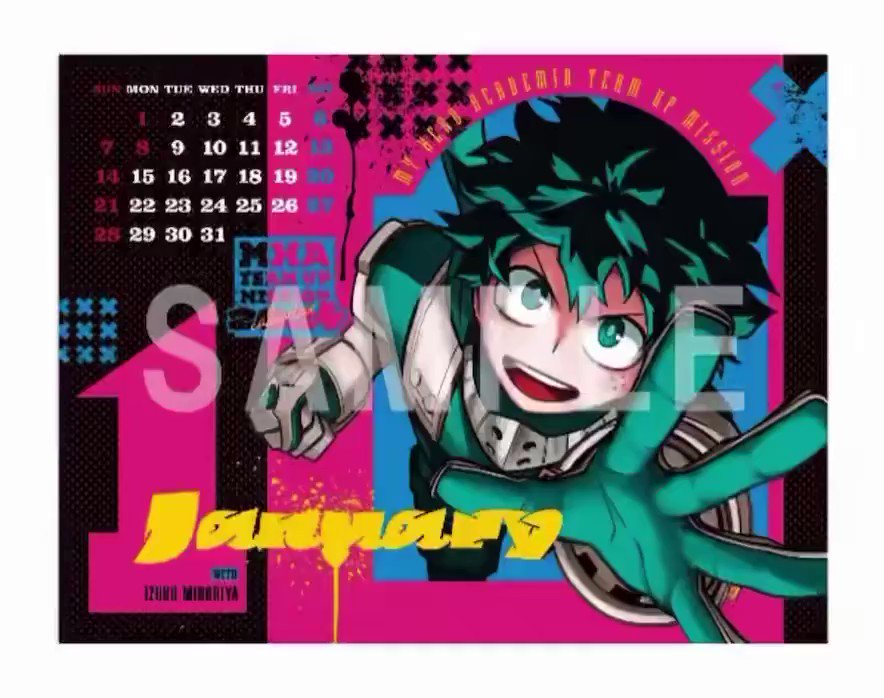 Calendário 2022 My Hero Academia