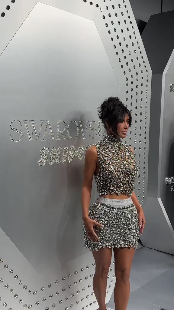 Pop Crave on X: Kim Kardashian at the Swarovski X SKIMS launch.   / X