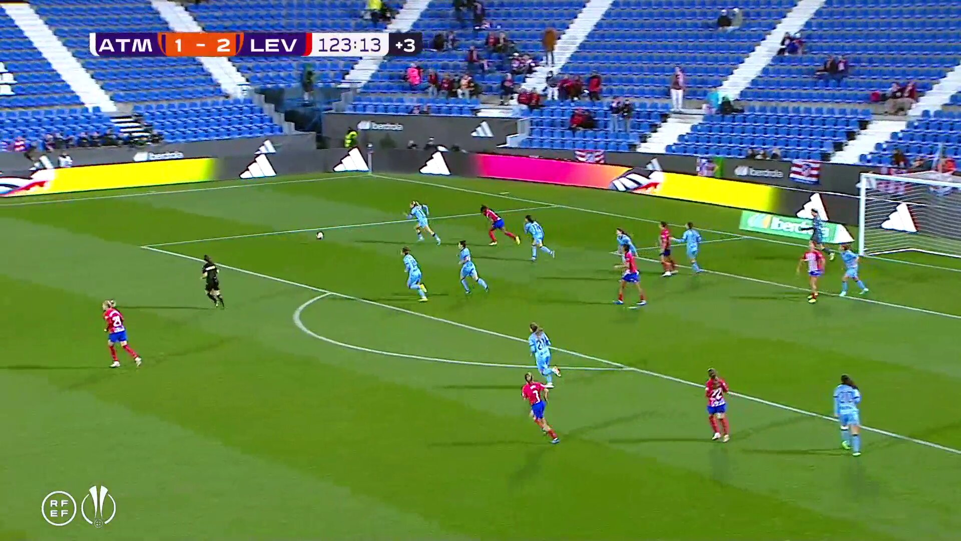 ⚽️ ¡¡𝗚𝗢𝗢𝗢𝗟 DEL LEVANTE!!Una contra de manual finaliza con el tercer gol del conjunto granota, vuelve a marcar Gabi Nunes.🆚 @AtletiFemenino - @LUDfemenino I 1-3 I 124'📺 @la2_tve #SupercopaFemenina @iberdrola