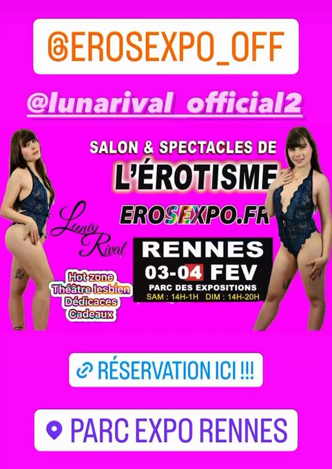 Je serai au salon Erosexpo  de Rennes  Le 3/4 f&eacute;vrier  Kiss  https://t.co/H5z7EU3YaQ  @EROSEXPO  @ErosexpoS<a href="/tag/ronaldo"class="tags"><span>#ronaldo</span></a><a href="/tag/frapor"class="tags"><span>#frapor</span></a><a href="/tag/euro2024"class="tags"><span>#euro2024</span></a>