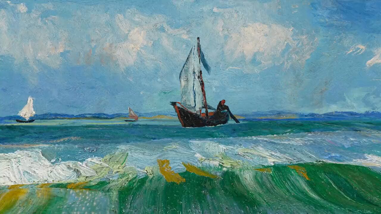 Odatv on X: "Vincent van Gogh'un meşhur "Les Saintes-Maries-de-la-Mer  Yakınındaki Deniz Manzarası" isimli tablosu hayat buldu" / X
