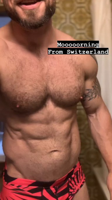 Woke up in Switzerland, traumatised the cleaner within fucking 30 minutes&hellip; Morning! 😂🖤  Shorts by @Strappmetal