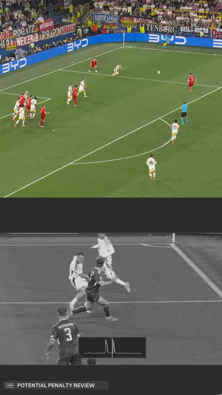 48': Joachim Andersen has goal disallowed51': Joachim Andersen's handball in the box gives Germany a penaltyA brutal few minutes for Joachim Andersen and Denmark 😬