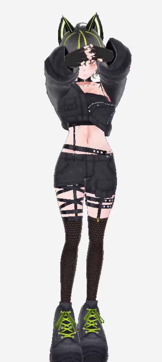 お洋服は借り物だけど人体のテクスチャは自作なので良しという事で…概ね可愛くできた藤咲ふじこV #vroid 