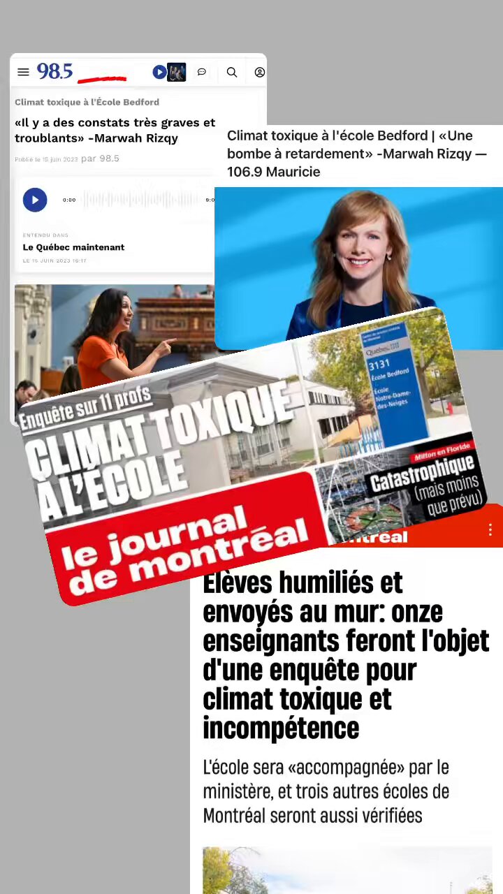 Marwah Rizqy on X: "En mai 2023 @vallebeuf portait à mon attention des  allégations très graves ayant cours à l'école Bedford. À mon tour je me  suis levée en chambre à quelques