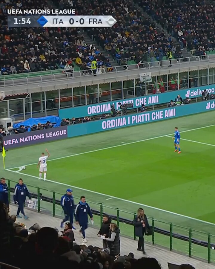 Lucas Digne's corner kick sets up Rabiot's goal for France! 🇫🇷
