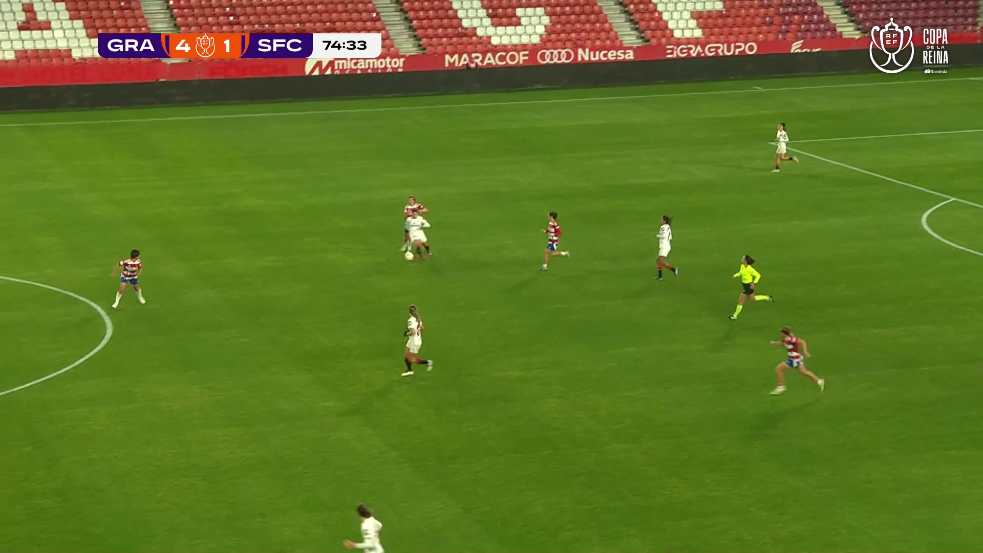 ⚽️ ¡Recorta el Sevilla en una contra de manual! ¡Lucía Moral que acaba de entrar marca el segundo!🆚 @GranadaCF_Fem 4-2 @SevillaFC_Fem min. 75’ℹ️ 𝗠𝗶𝗻𝘂𝘁𝗼 𝗮 𝗺𝗶𝗻𝘂𝘁𝗼:  @iberdrola