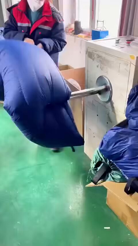 This is how they put sleeping bags in the carry bag at the factory 