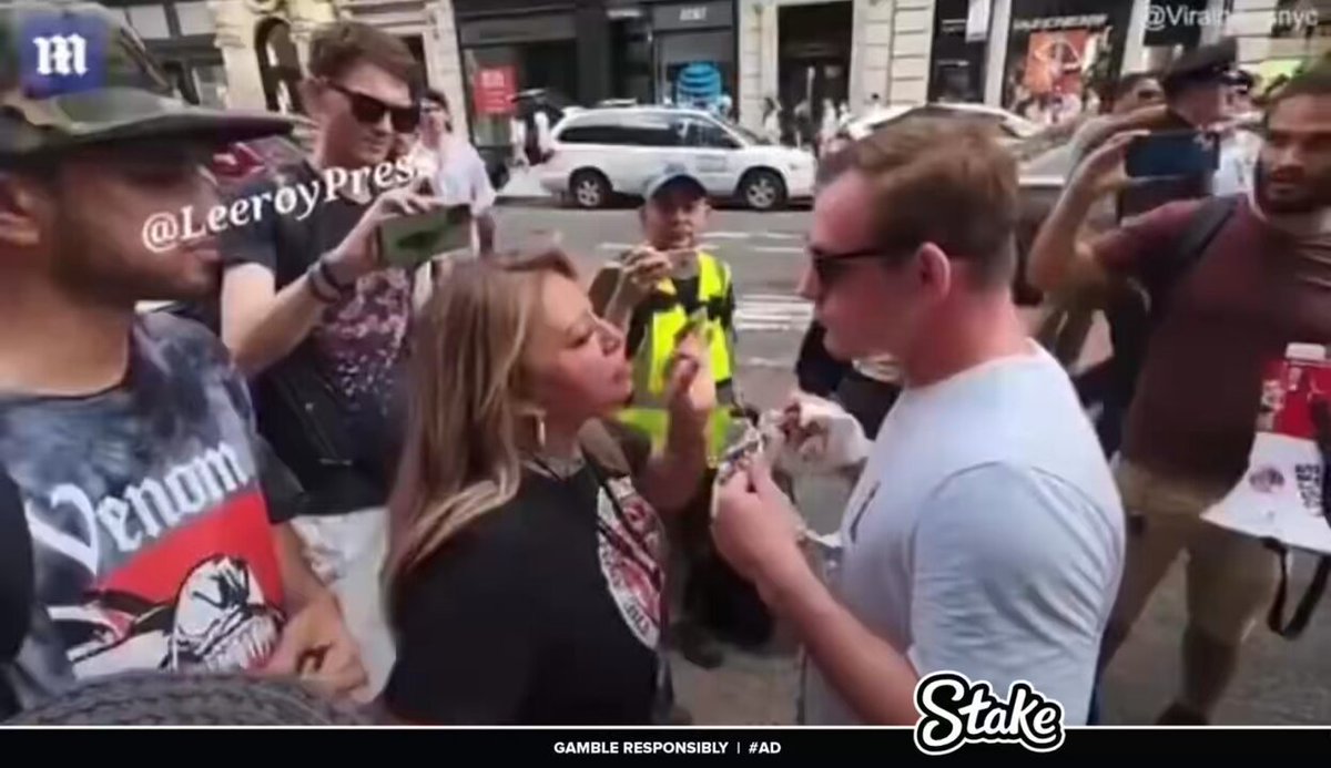 Man eats meat in front of vegan protesters 