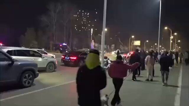1月1日，河南信阳。市民一边骑车一边放烟花，随后被警察按倒在地，期间遭到警察多次脚踹。
 围观路人大喊“警察暴力执法” 