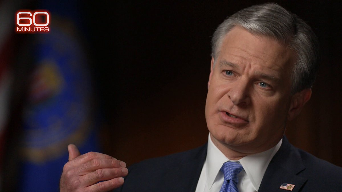 FBI Director Christopher Wray says China’s cyber program has stolen more personal and corporate data from the U.S. than every other nation combined. Scott Pelley reports, tonight on 60 Minutes. 