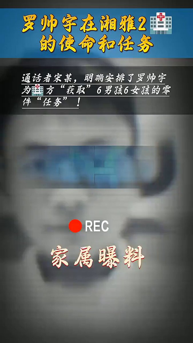 罗帅宇用生命换来的铁证‼️从医院提供12个孩子的“零件”任务! 